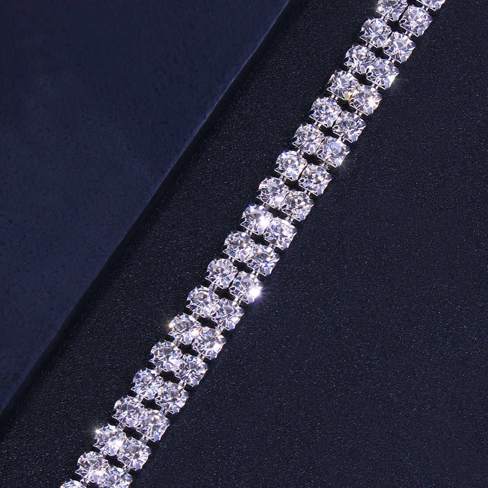 Light Luxury Large Diamond Double Row Necklace