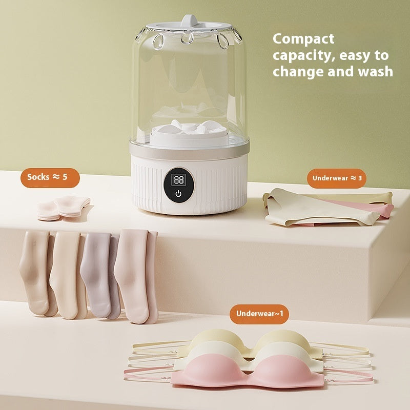 Portable Mini Washing Machine Rechargeable Cordless Washer for Underwear & Small Clothes