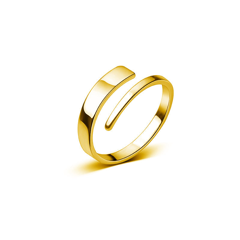 S925 Silver Ring Women's Korean-style Fashion Temperament Line Ring