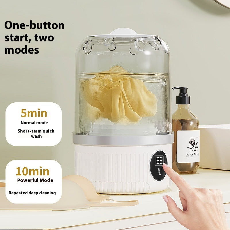 Portable Mini Washing Machine Rechargeable Cordless Washer for Underwear & Small Clothes