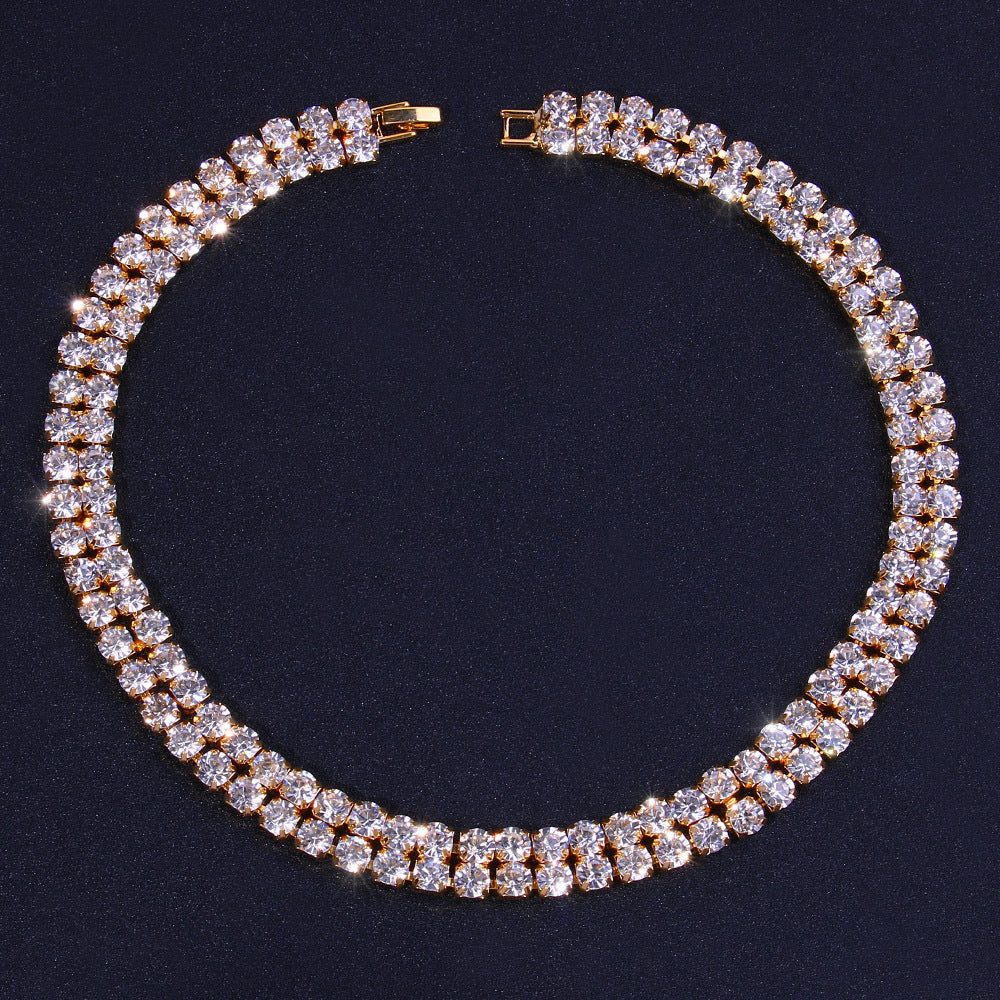 Light Luxury Large Diamond Double Row Necklace