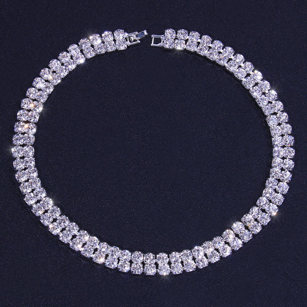 Light Luxury Large Diamond Double Row Necklace