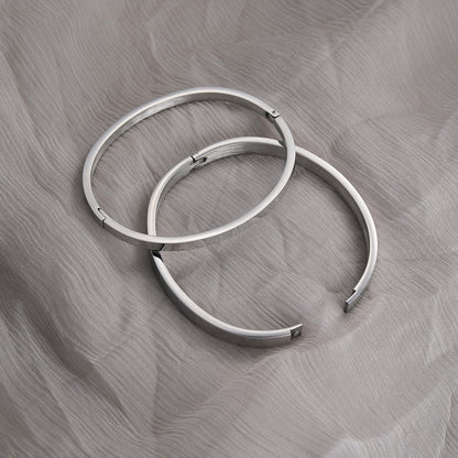 Simple Smooth Buckle Bracelet Cool Wind 4mm6mm Wide