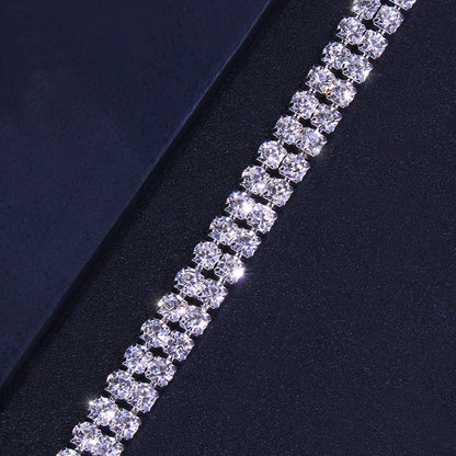 Light Luxury Large Diamond Double Row Necklace