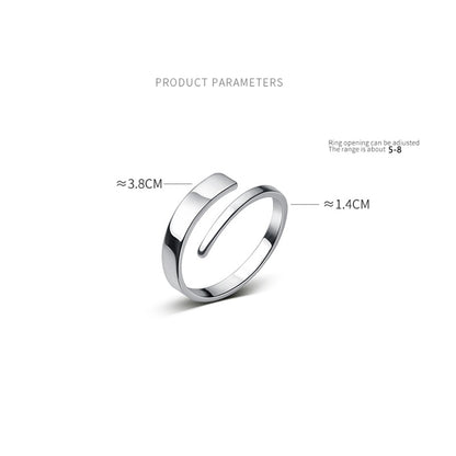 S925 Silver Ring Women's Korean-style Fashion Temperament Line Ring