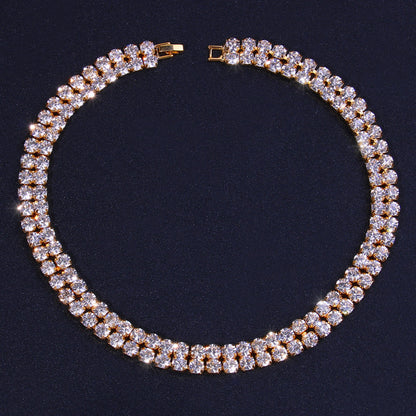 Light Luxury Large Diamond Double Row Necklace
