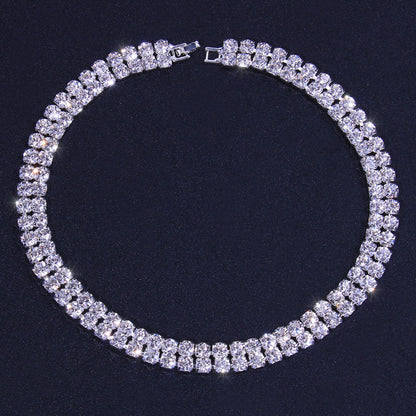 Light Luxury Large Diamond Double Row Necklace
